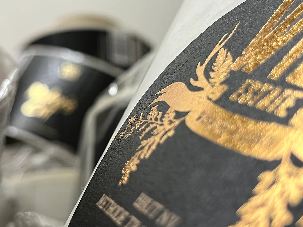 Pure NZ Mānuka honey label with premium foil and embossed detail