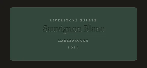 Deboss finish on a sample Sauvignon Blanc wine label