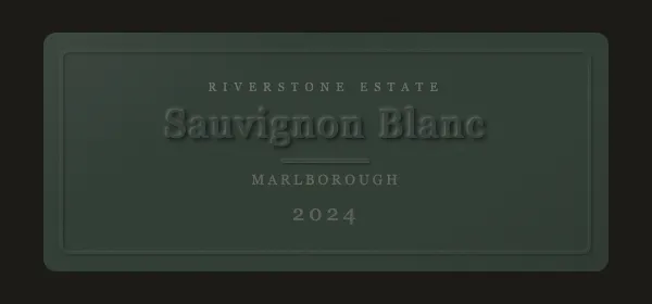 Emboss finish on a sample Sauvignon Blanc wine label